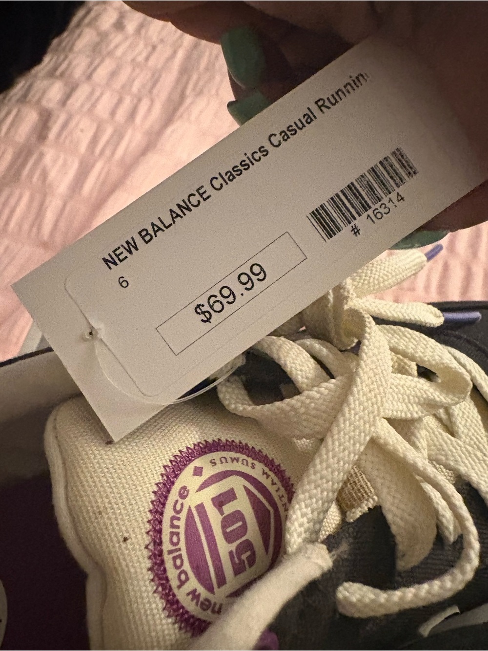 New Balance Shoe Box with Pink and White Labeling
